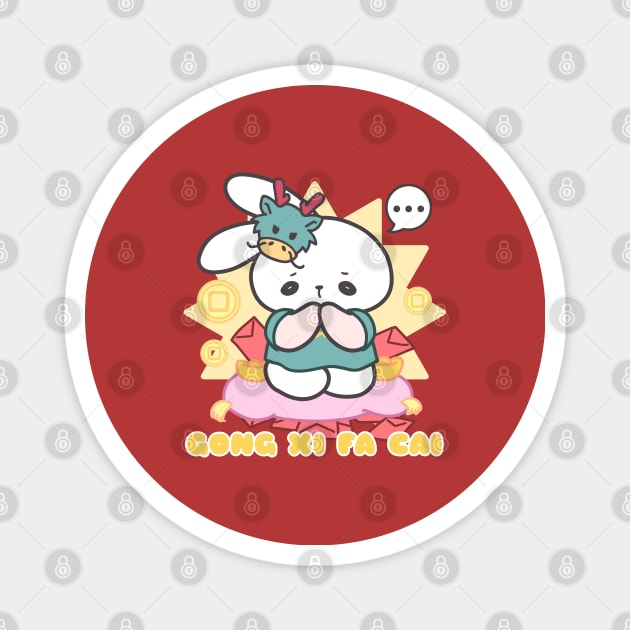 Hopping for Prosperity: Loppi Tokki's Lunar New Year Wish for Red Envelopes! Magnet by LoppiTokki